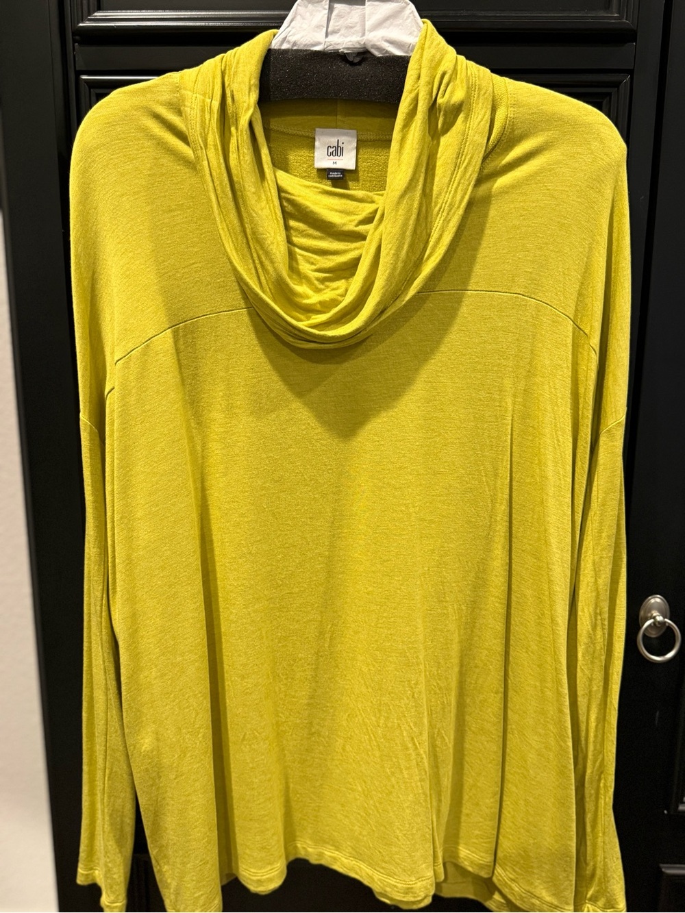 CAbi Yellow Lime Cowl Neck Sweater